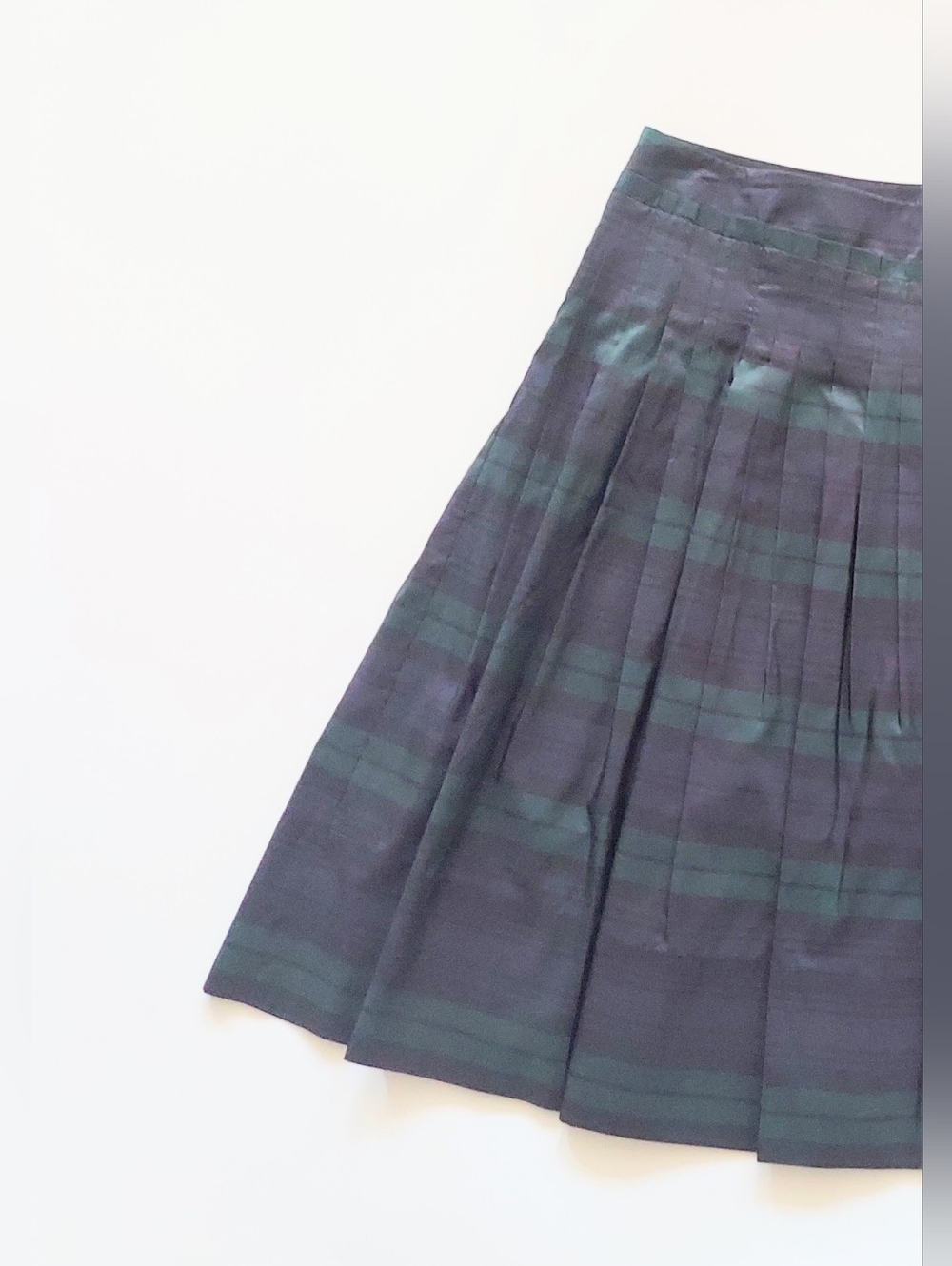 Talbots Tartan Plaid Pleated A Line Skirt 100% Silk Womens Size 10 NWT - Picture 2 of 8